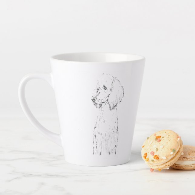 Standard Poodle Dog Pet Portrait  Latte Mug (In Situ)