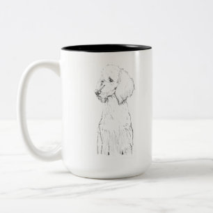 Standard Poodle Dog Pet Portrait  Two-Tone Coffee Mug