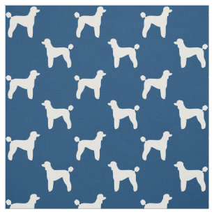 Standard Poodle Dog Silhouettes Pattern Fabric