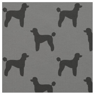 Standard Poodle Dog Silhouettes Pattern Fabric