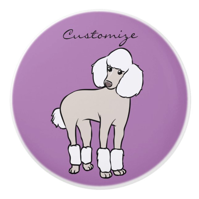 Standard Poodle Dog Thunder_Cove Ceramic Knob (Front)