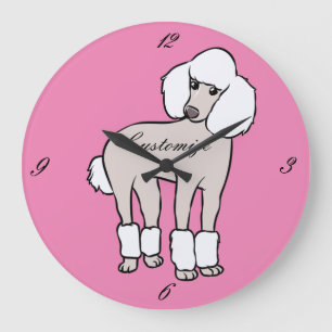 Standard Poodle Dog Thunder_Cove Large Clock