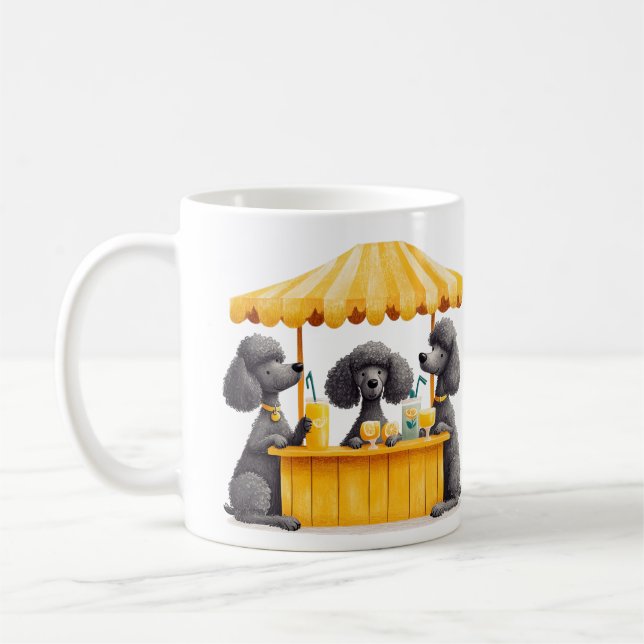 Standard Poodle Dogs Running A Lemonade Stand Coffee Mug (Left)