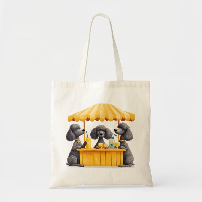 Standard Poodle Dogs Running A Lemonade Stand Tote Bag (Front)