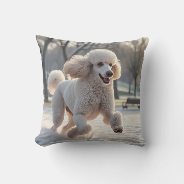 Standard Poodle Elegant Throw Pillow (Front)