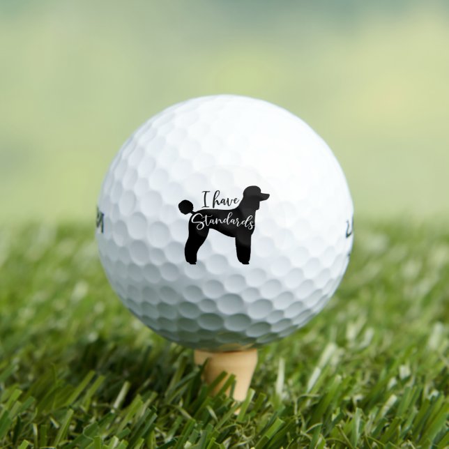 Standard Poodle I Have Standards Dog Silhouette Golf Balls (Insitu Tee)