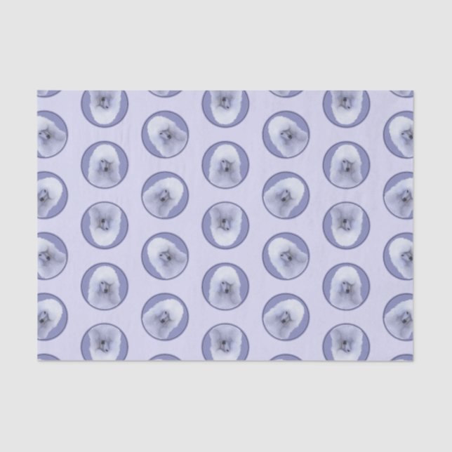 Standard Poodle Painting White Original Dog Art Tissue Paper (Front)