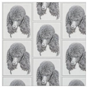 Standard Poodle Parti Painting - Original Dog Art Fabric