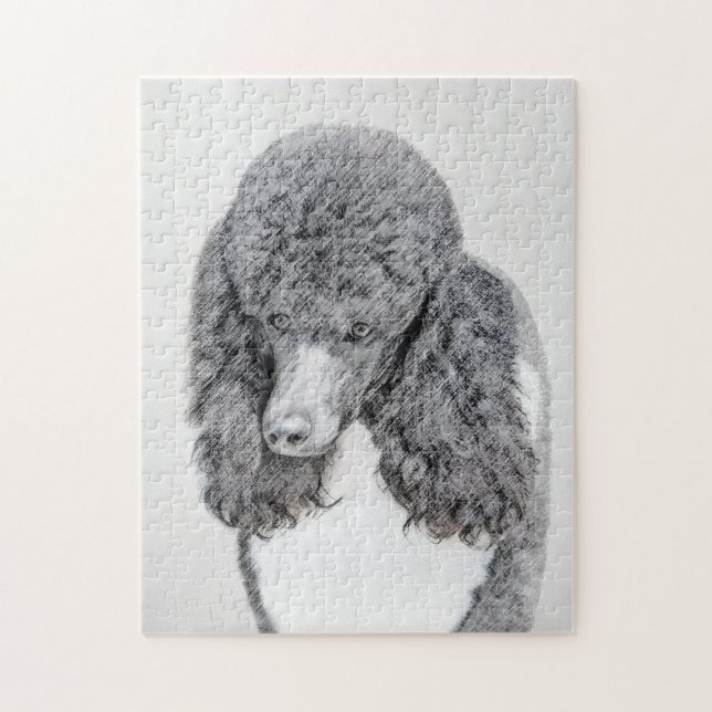 Standard Poodle Parti Painting - Original Dog Art Jigsaw Puzzle (Vertical)