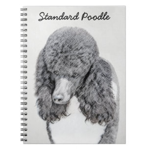Standard Poodle Parti Painting - Original Dog Art Notebook