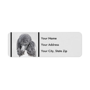Standard Poodle Parti Painting - Original Dog Art Return Address Label