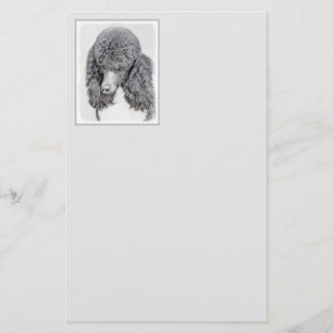 Standard Poodle Parti Painting - Original Dog Art Stationery