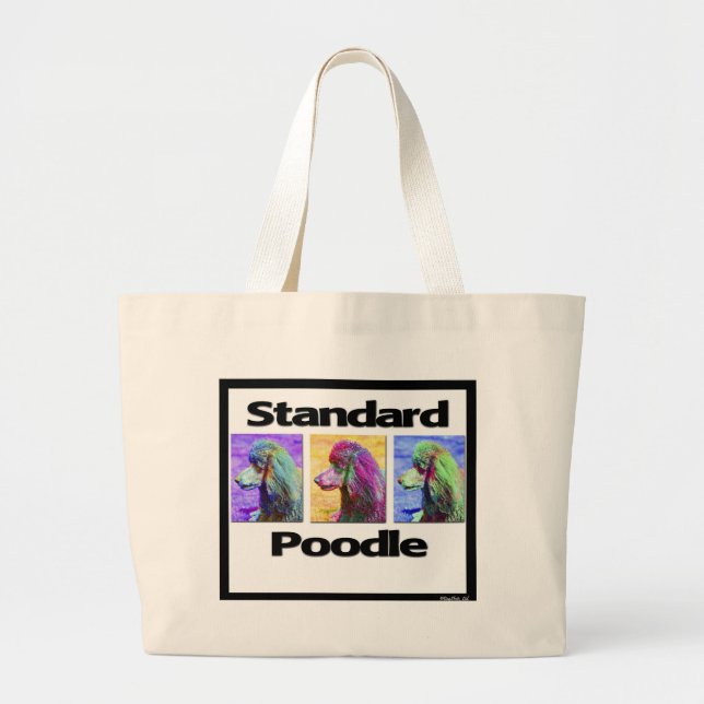 Standard Poodle Pop Art Large Tote Bag (Front)