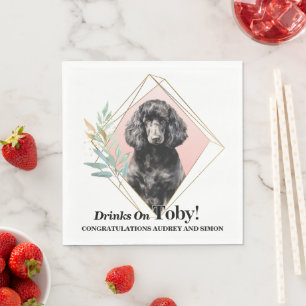 Standard Poodle Wedding Napkins With Dogs Photo