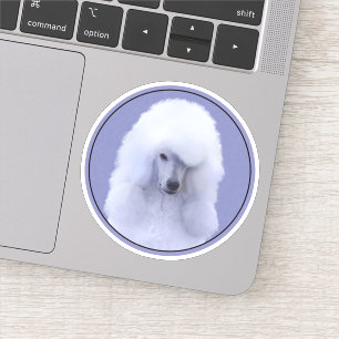 Standard Poodle White Painting - Original Dog Art