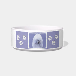 Standard Poodle White Painting - Original Dog Art Bowl