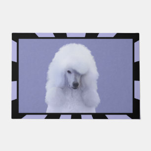 Standard Poodle White Painting - Original Dog Art Doormat