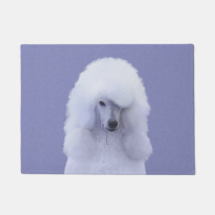Standard Poodle White Painting - Original Dog Art Doormat