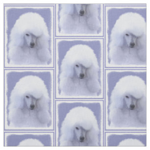 Standard Poodle White Painting - Original Dog Art Fabric