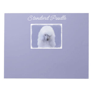 Standard Poodle White Painting - Original Dog Art Notepad