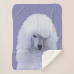 Standard Poodle White Painting - Original Dog Art Sherpa Blanket