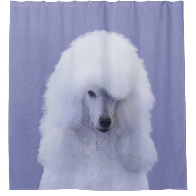 Standard Poodle White Painting - Original Dog Art Shower Curtain (Front)
