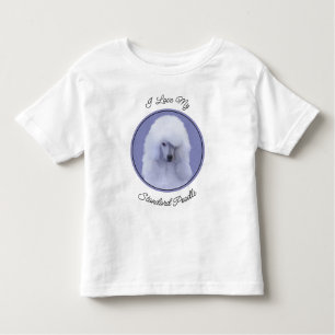 Standard Poodle White Painting - Original Dog Art Toddler T-Shirt