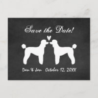 Standard Poodles Chalkboard Wedding Save the Date