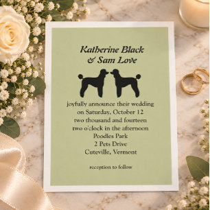 Standard Poodles Wedding Invitation