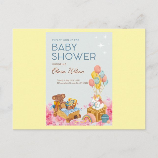Standard Postcard Baby Shower Invitations (Front)