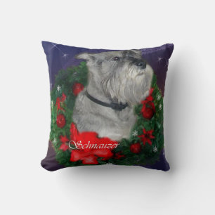 Standard Schnauzer Christmas Cushion