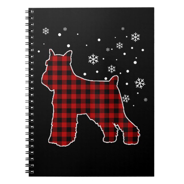 Standard Schnauzer Christmas Dog Buffalo Plaid Notebook (Front)