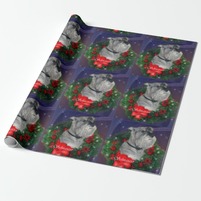 Standard Schnauzer Christmas Wrapping Paper (Unrolled)