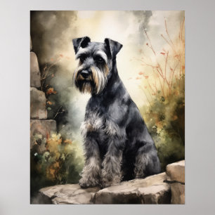 Standard Schnauzer Dog Art Print Poster
