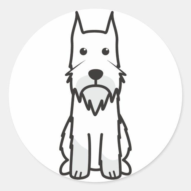 Standard Schnauzer Dog Cartoon Classic Round Sticker (Front)