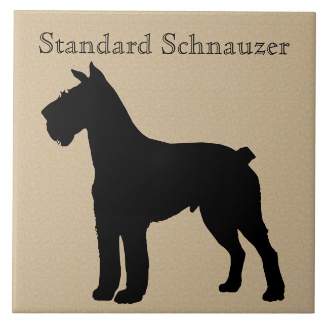 Standard Schnauzer Dog Silhouette Ceramic Tile (Front)