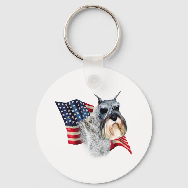 Standard Schnauzer Flag Key Ring (Front)