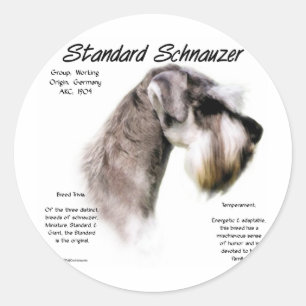Standard Schnauzer History Design Classic Round Sticker