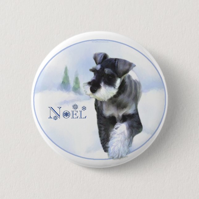 Standard Schnauzer Noel 6 Cm Round Badge (Front)