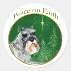 Standard Schnauzer Peace Classic Round Sticker