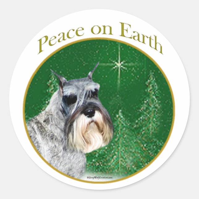 Standard Schnauzer Peace Classic Round Sticker (Front)