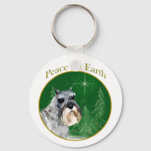 Standard Schnauzer Peace Key Ring