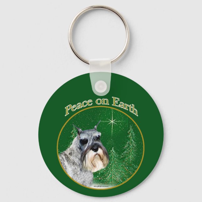 Standard Schnauzer Peace Key Ring (Front)