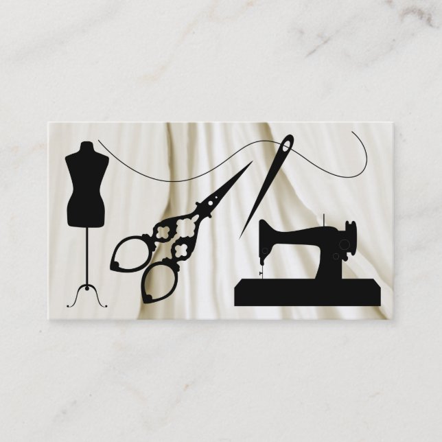 Standard Size Sewing / Fashion / Seamstress Business Card (Front)