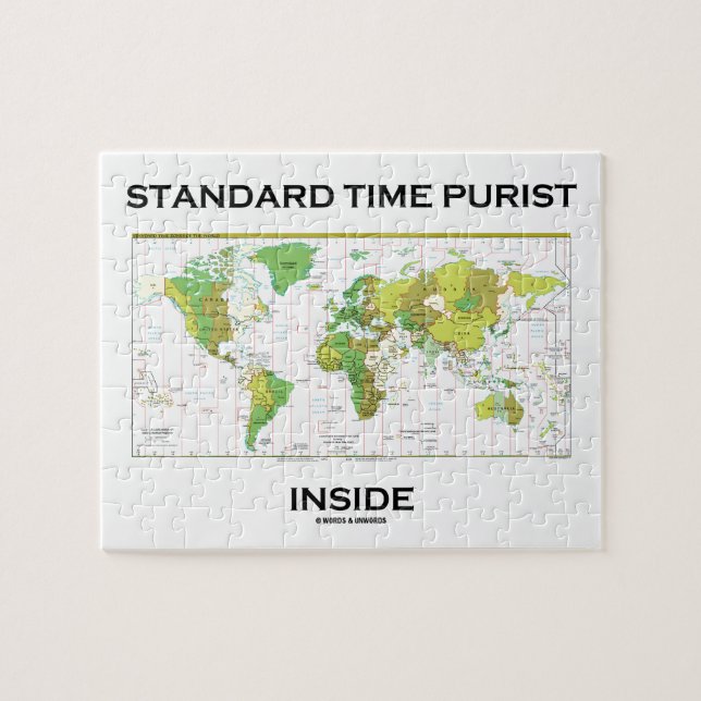 Standard Time Purist Inside (Time Zones World Map) Jigsaw Puzzle (Horizontal)