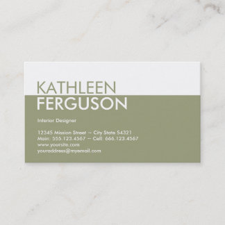 Standard two tone colour block green professional business card