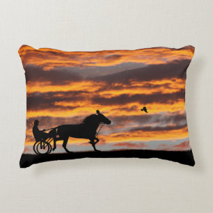Standardbred Trotting Racehorse Accent Pillow