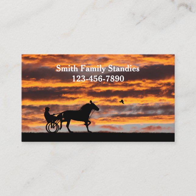 Standardbred Trotting Racehorse Business Cards (Front)
