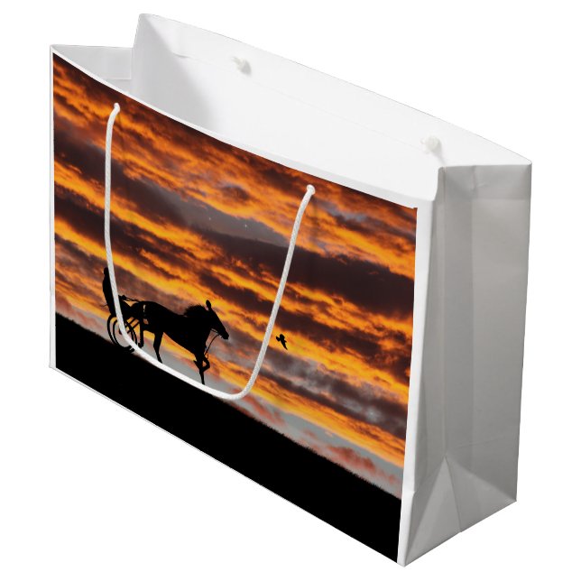 Standardbred Trotting Racehorse Gift Bag (Front Angled)