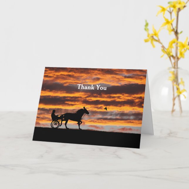 Standardbred Trotting Racehorse Greeting Card (Yellow Flower)